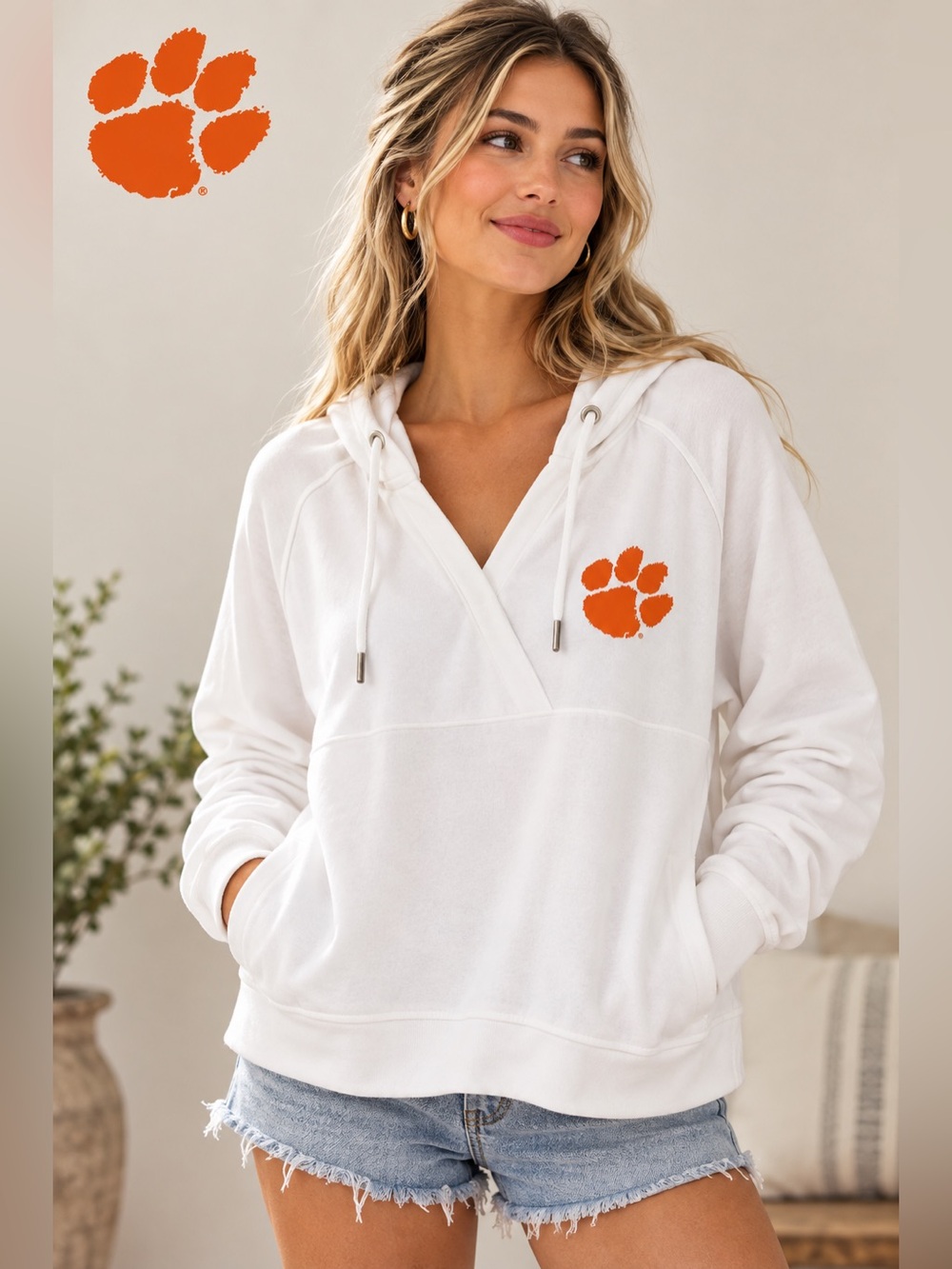 NWT Clemson Hoodie with Paw Print